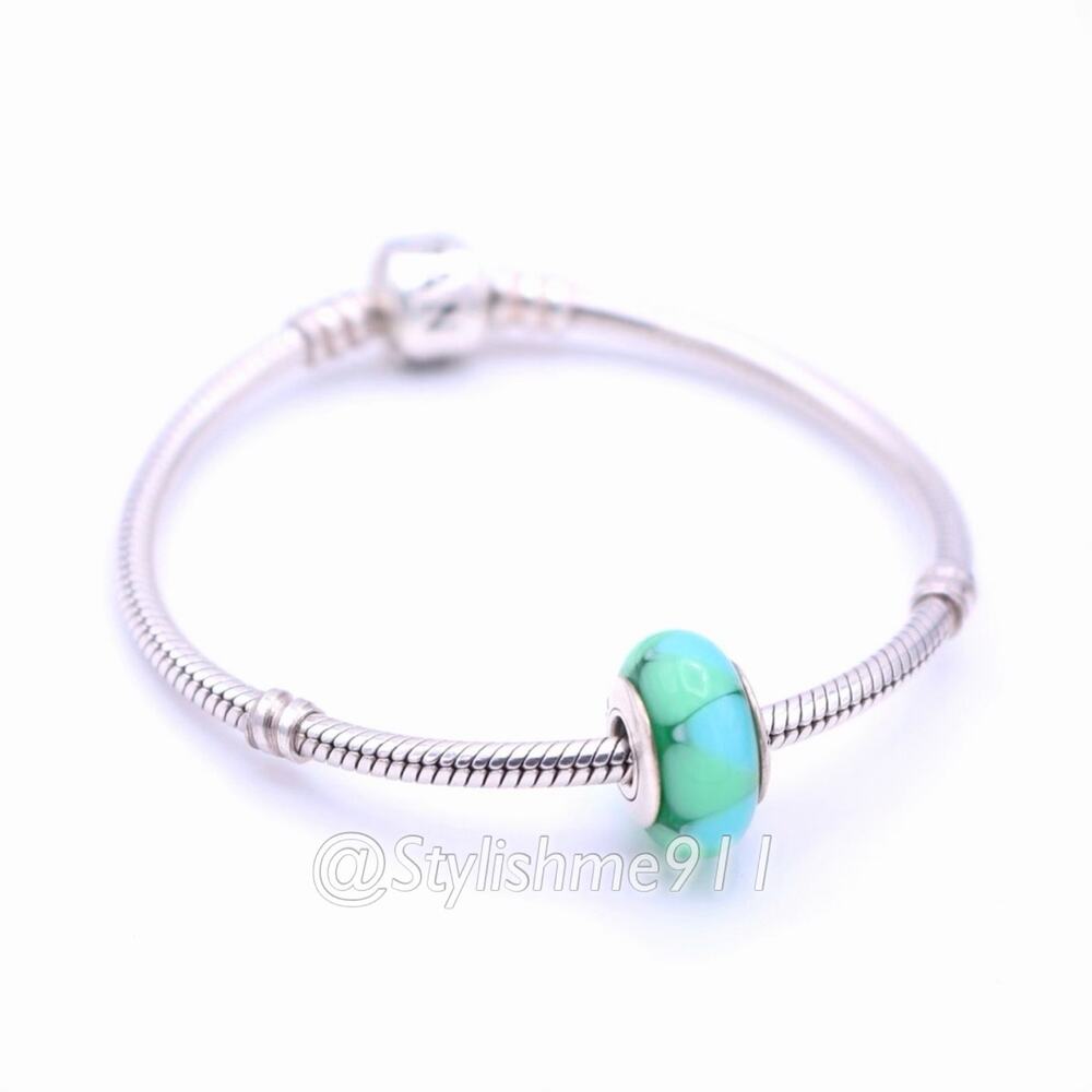 Authentic PANDORA Captivating Green Murano Glass Bead - Picture 5 of 10